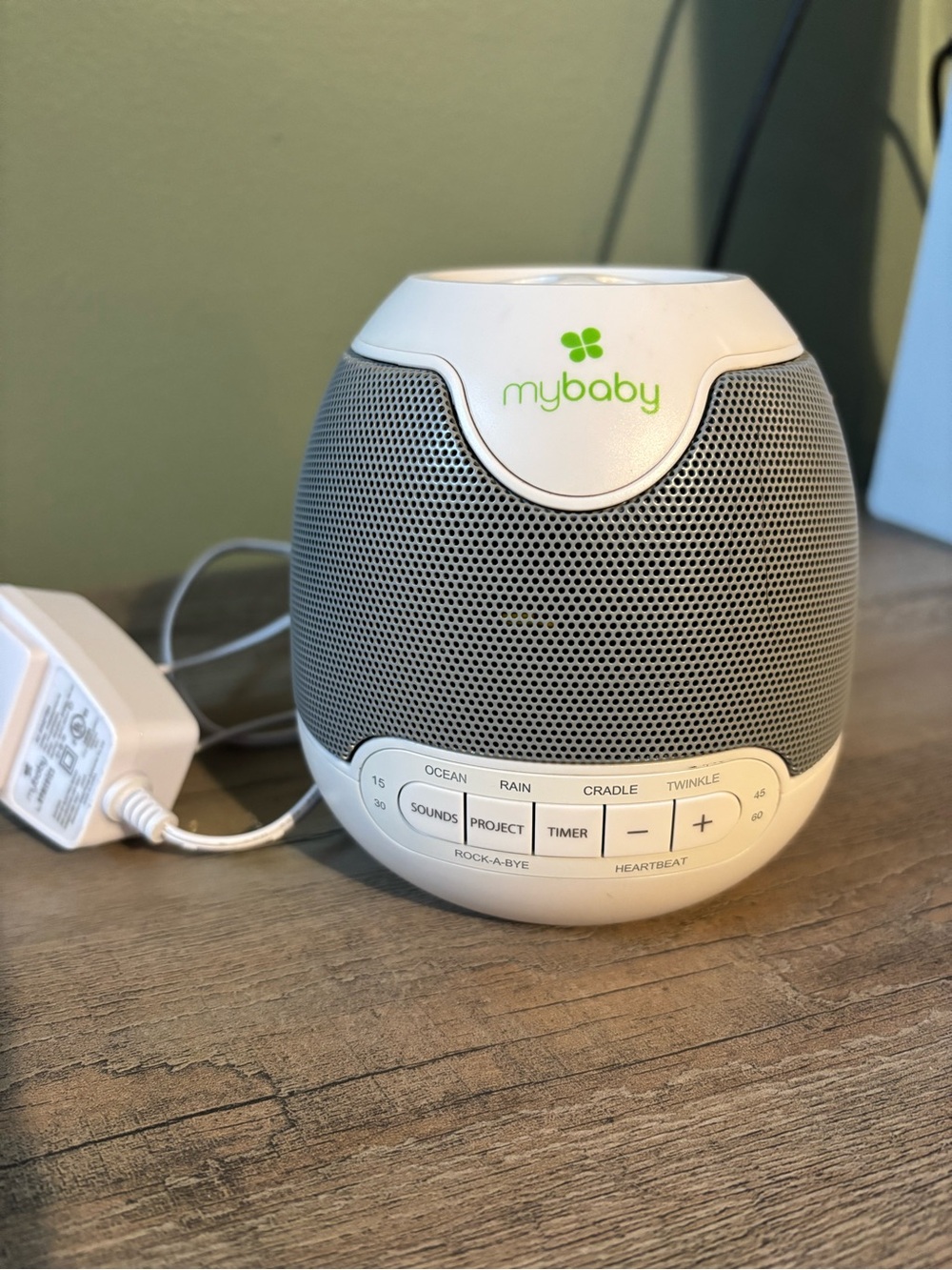 White & Gray Portable Baby Sound Machine Speaker